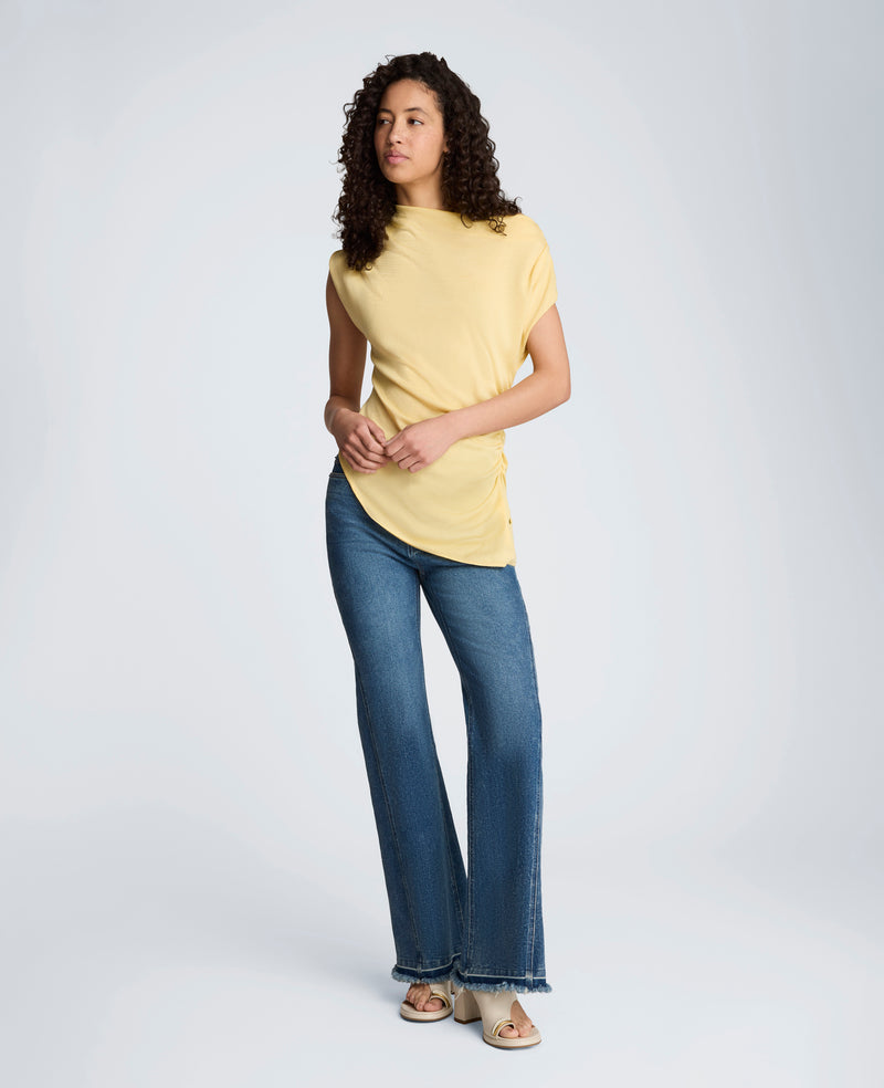 Kenneth Cole - Asymmetrical Drape Neck Top WOMENS SWEATER for Women