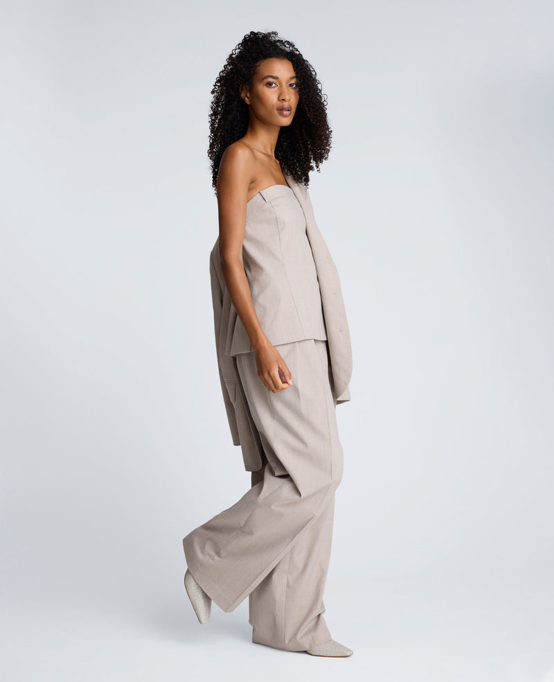 Kenneth Cole - Plaid Sleeveless Bustier with Belt Loops WOMENS TOPS for Women