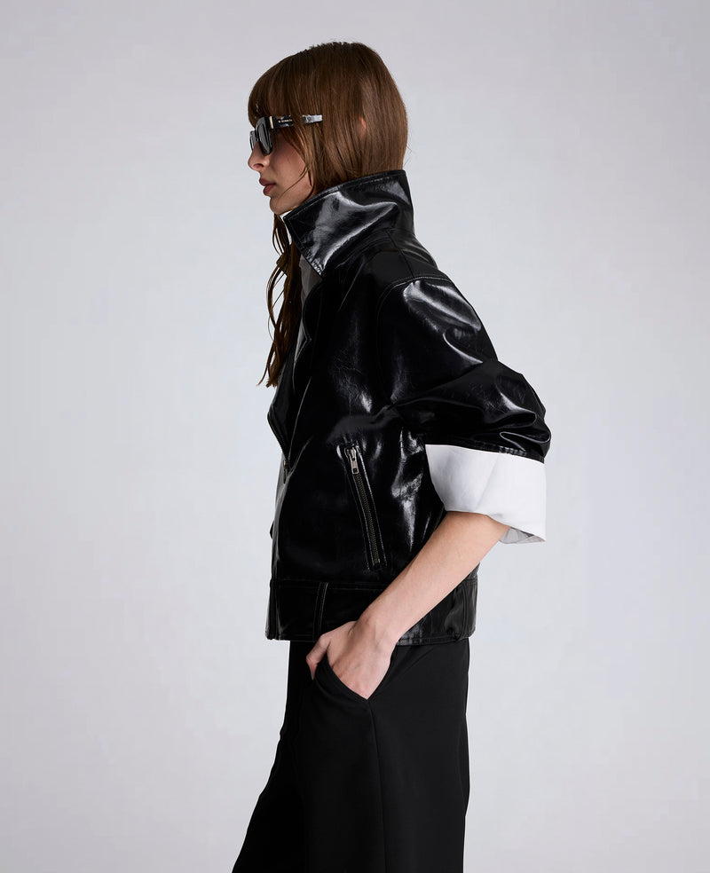 Kenneth Cole - Vegan Leather Moto Jacket WOMENS JACKET for Women