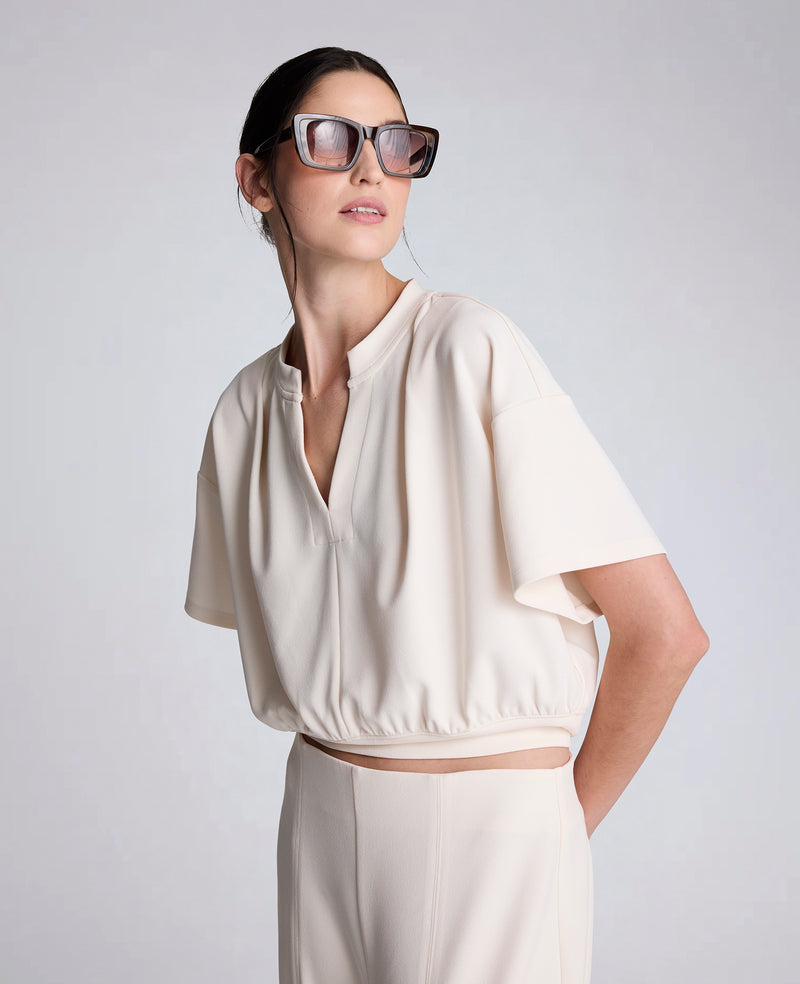 Kenneth Cole - Short Sleeve Pullover with Pleated Shoulder WOMENS TOPS for Women