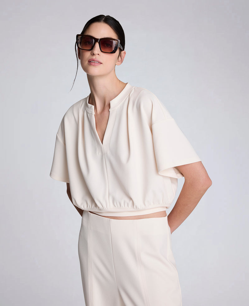 Kenneth Cole - Short Sleeve Pullover with Pleated Shoulder WOMENS TOPS for Women