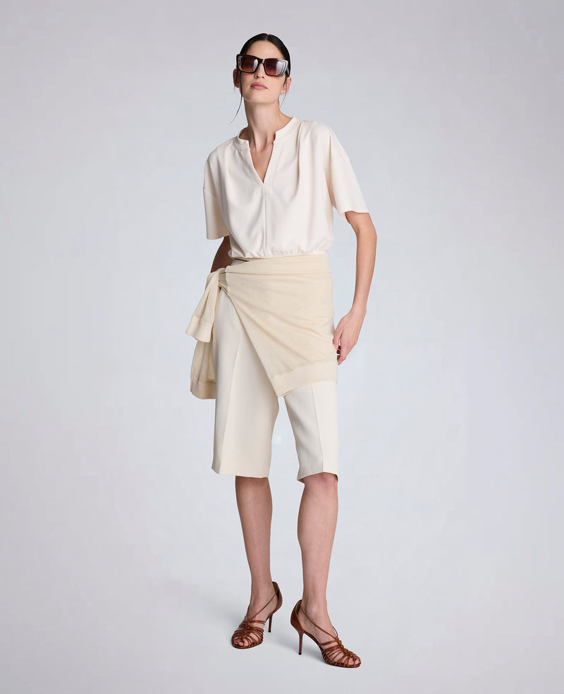 Kenneth Cole - Short Sleeve Pullover with Pleated Shoulder WOMENS TOPS for Women