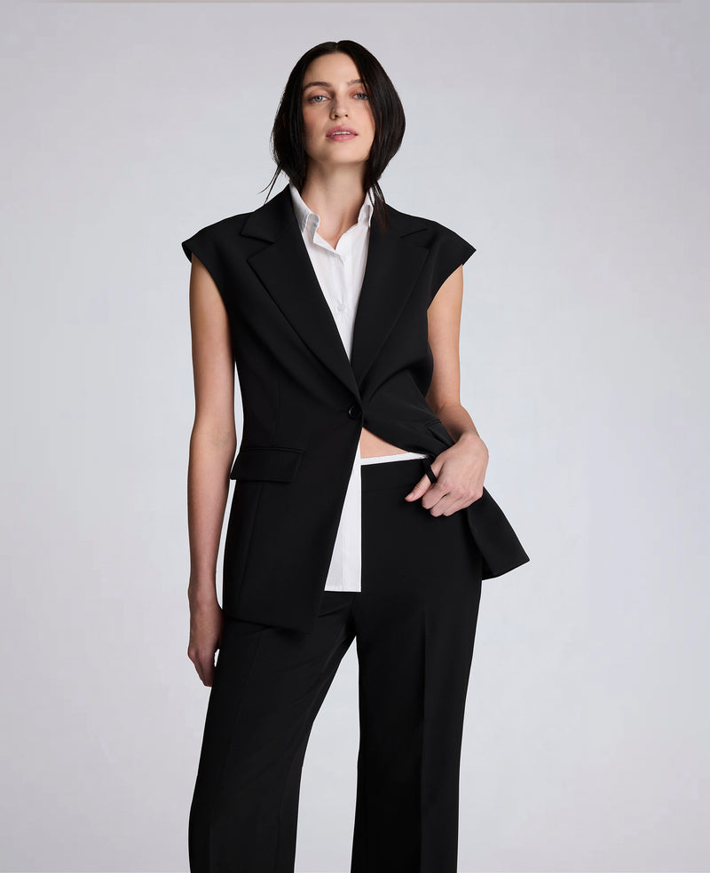 Kenneth Cole - Luxe Twill Vest With Faux Shirt WOMENS JACKET for Women