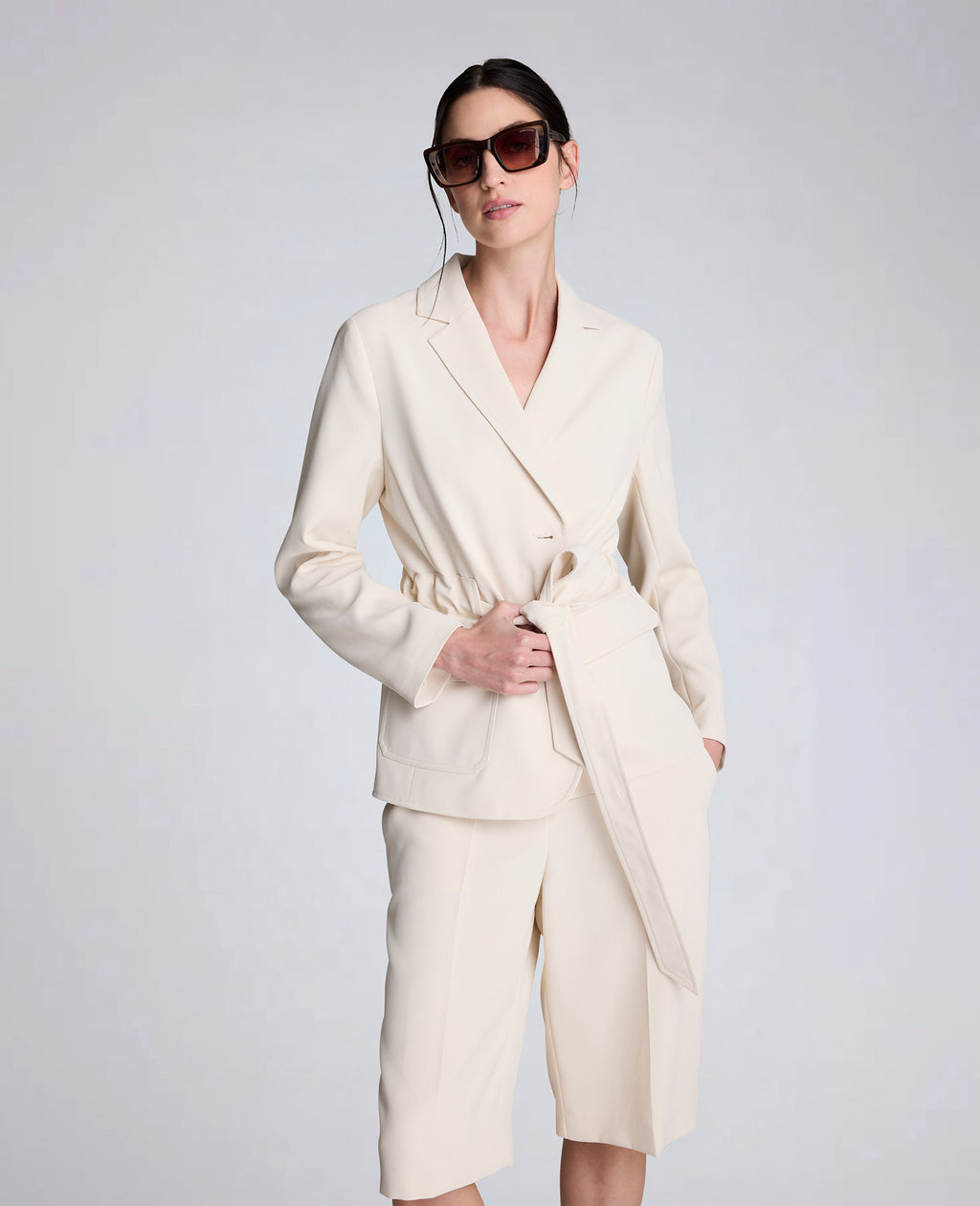 Kenneth Cole - Vision Twill Belted Patch Pocket Jacket WOMENS JACKET for Women 