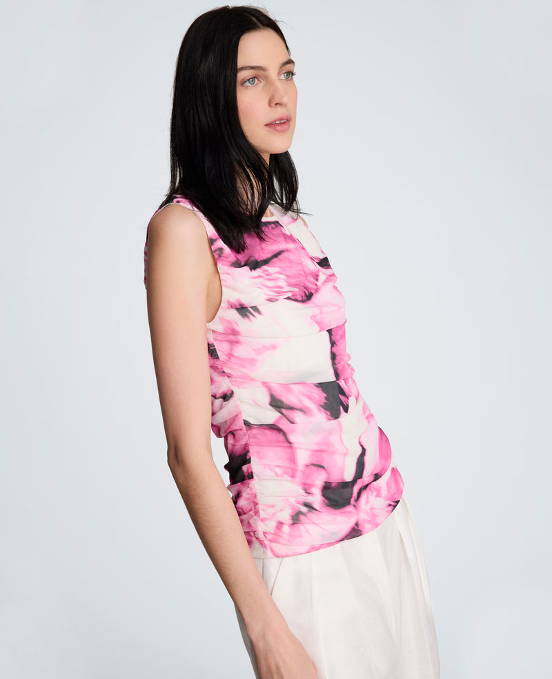 Kenneth Cole - Sleeveless Crew Neck with Side Ruching WOMENS KNITS for Women