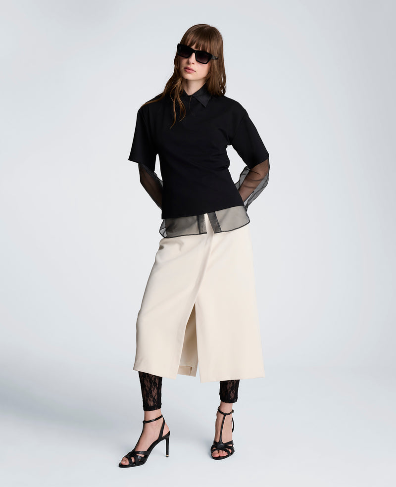 Kenneth Cole - Midi Skirt with Hollywood Waist and Center Slit WOMENS SKIRTS for Women