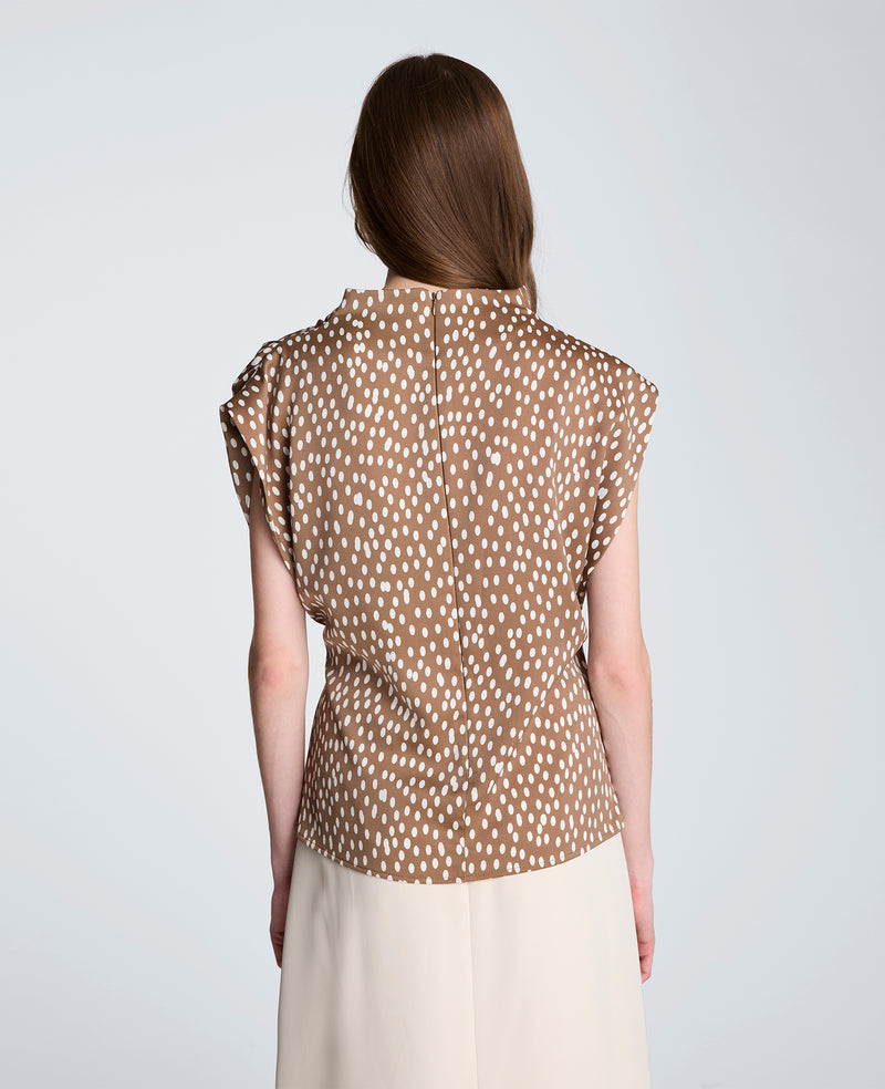 Kenneth Cole - Belted Drape Neck Satin Top WOMENS TOPS for Women