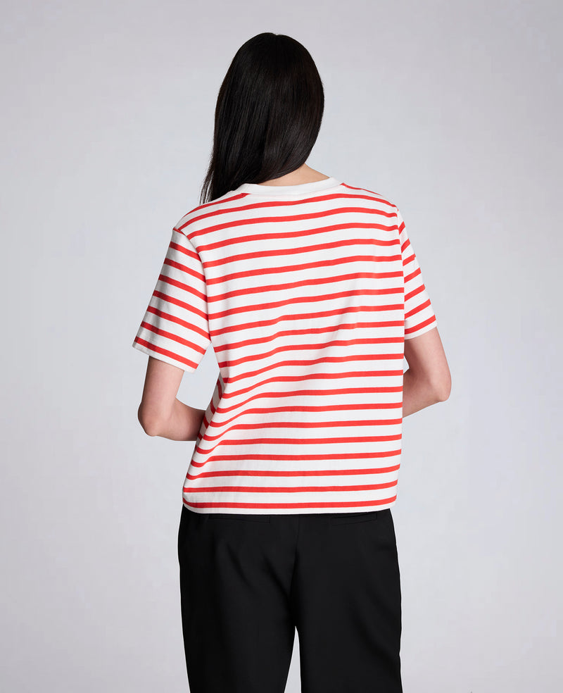 Kenneth Cole - Cotton Crew Neck Stripe Tee WOMENS TOPS for Women