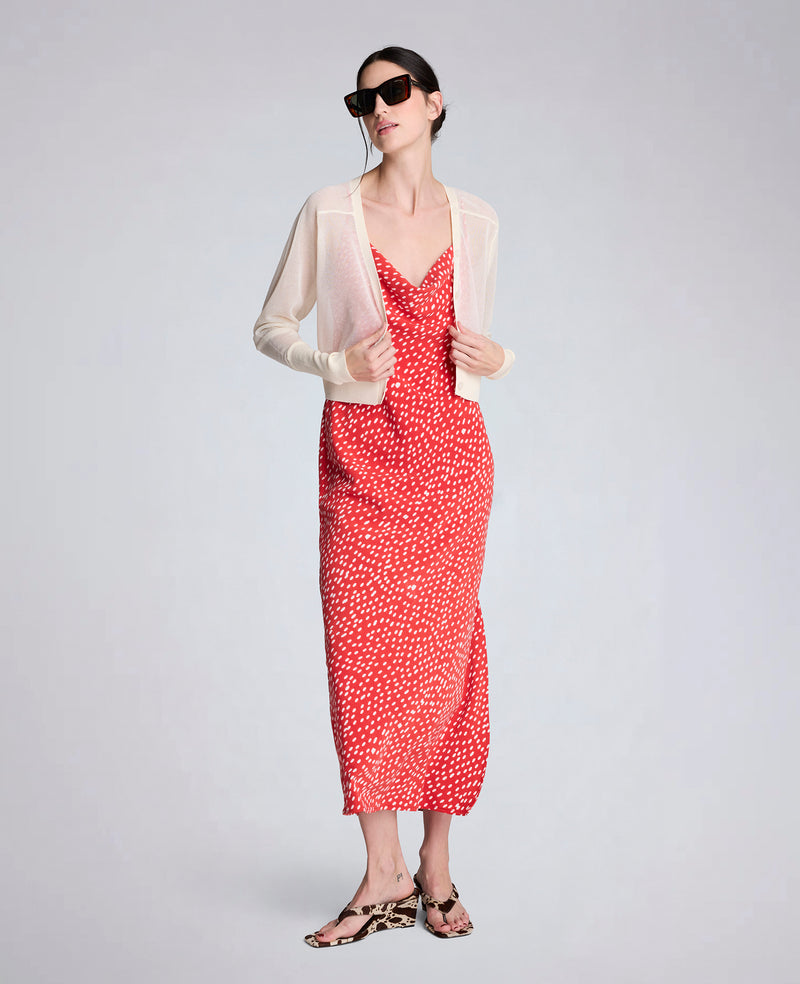 Kenneth Cole - Polka Dot Satin Cowl Neck Slip Dress WOMENS DRESS for Women