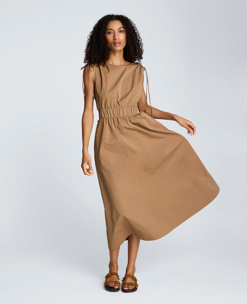 Kenneth Cole - Ruched Waist Midi Dress with Tie Shoulder WOMENS DRESS for Women