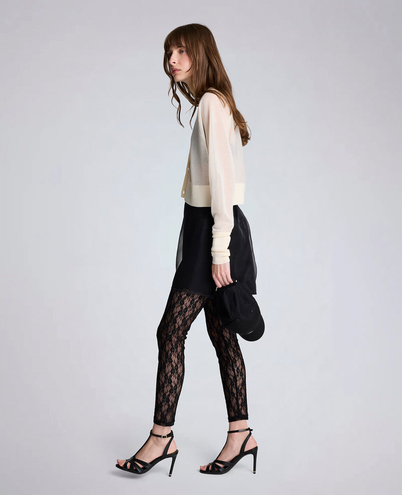 Kenneth Cole - Sheer Cropped Cardigan with Saddle Shoulders WOMENS SWEATER for Women