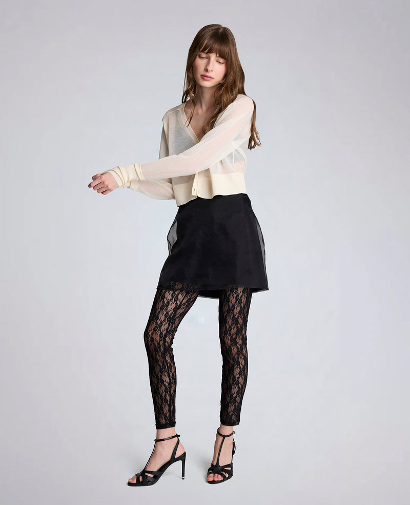 Kenneth Cole - Sheer Cropped Cardigan with Saddle Shoulders WOMENS SWEATER for Women