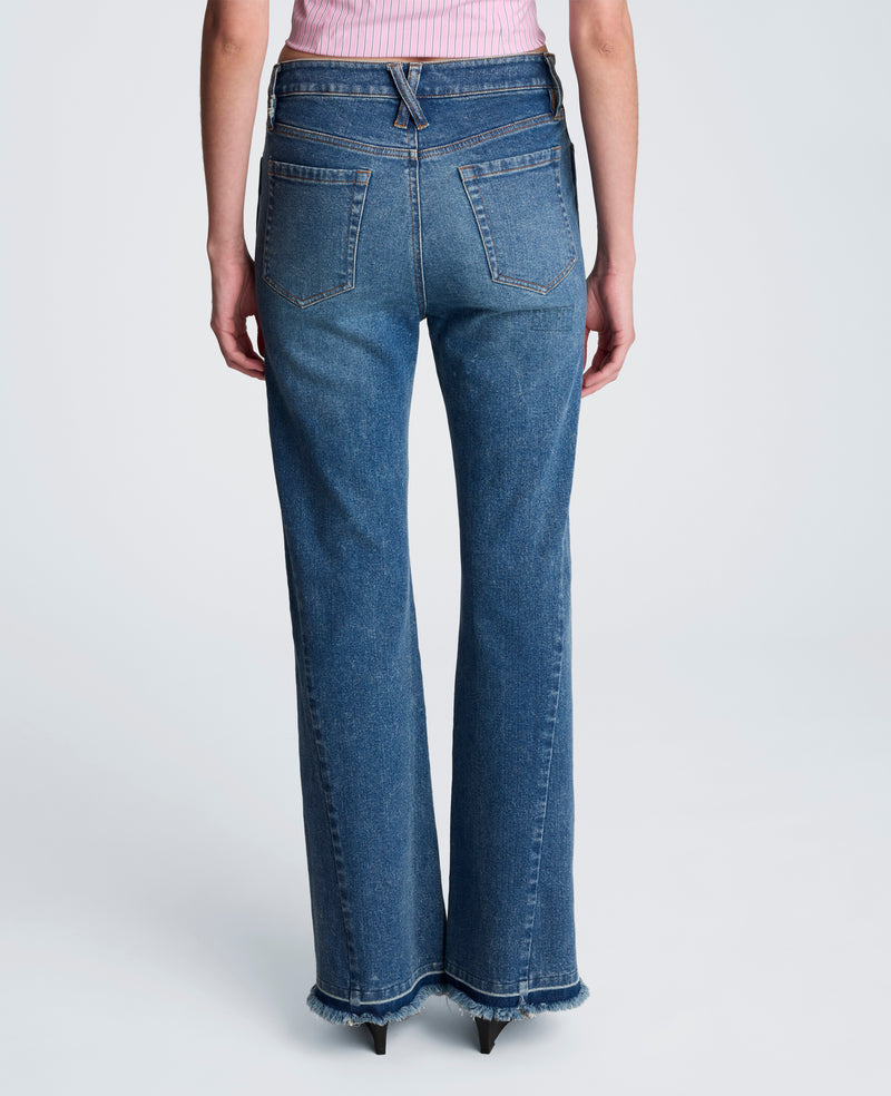 Kenneth Cole - High Rise Flare Leg Jeans with Released Hem WOMENS DENIM for Women