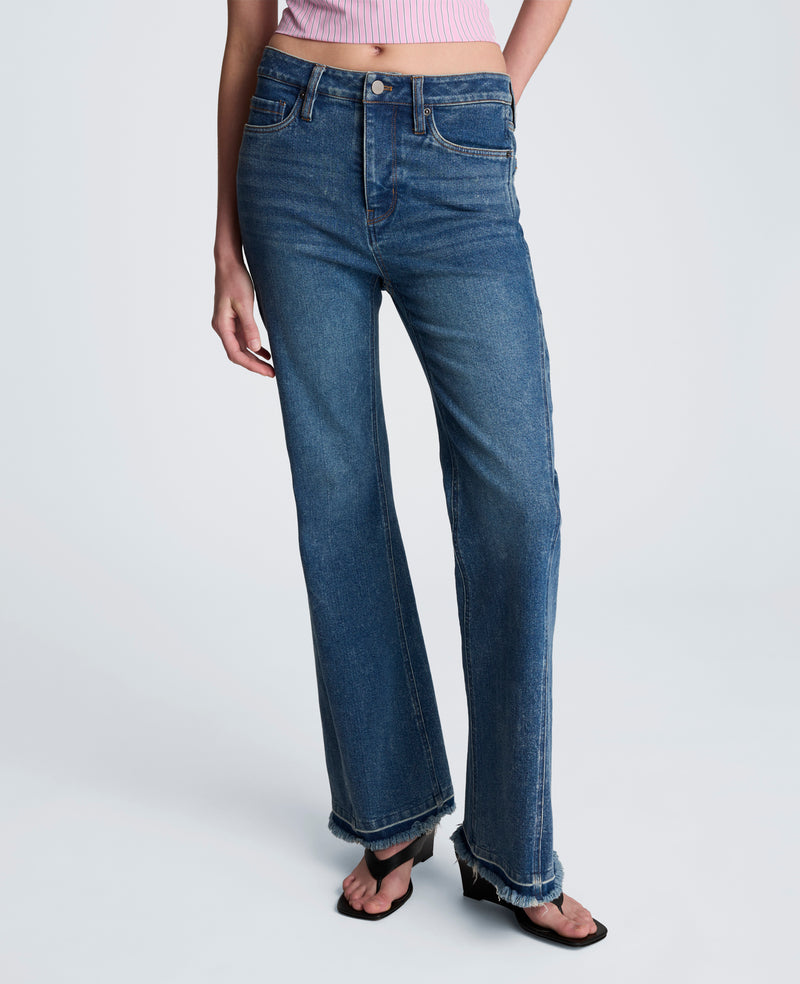 Kenneth Cole - High Rise Flare Leg Jeans with Released Hem WOMENS DENIM for Women