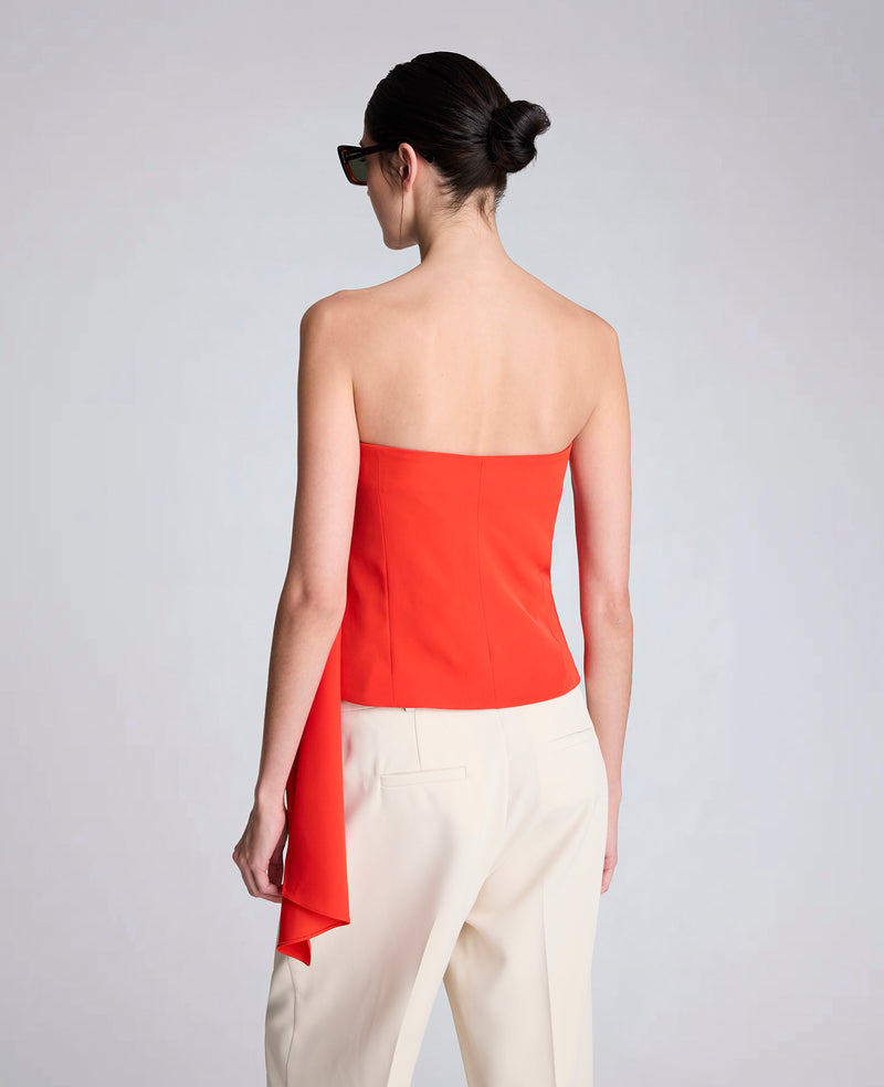 Kenneth Cole - Luxe Twill Draped Front Bustier WOMENS SHIRTS for Women