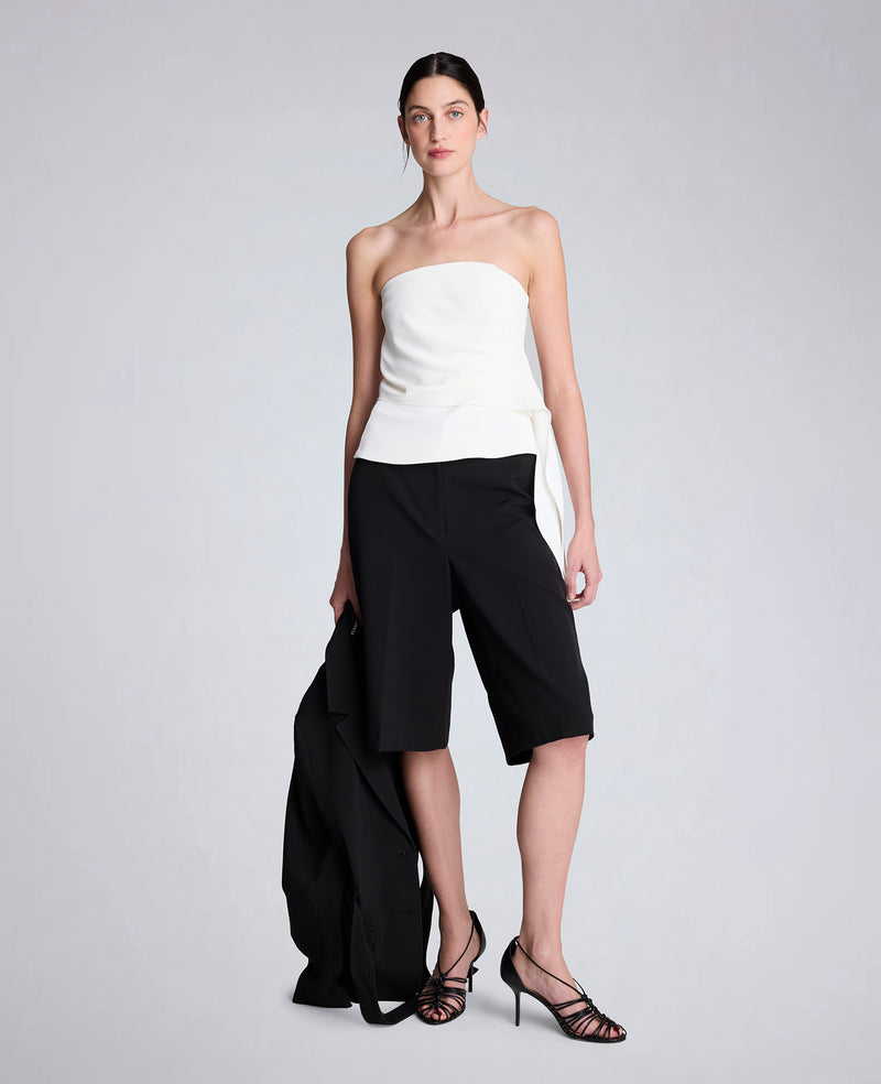 Kenneth Cole - Luxe Twill Draped Front Bustier WOMENS SHIRTS for Women