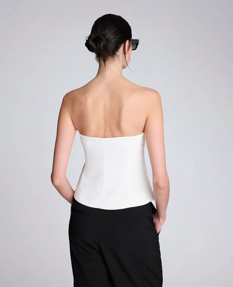 Kenneth Cole - Luxe Twill Draped Front Bustier WOMENS SHIRTS for Women