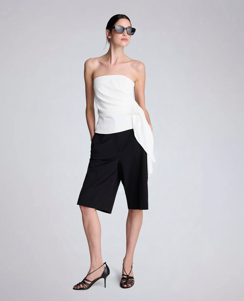 Kenneth Cole - Luxe Twill Draped Front Bustier WOMENS SHIRTS for Women