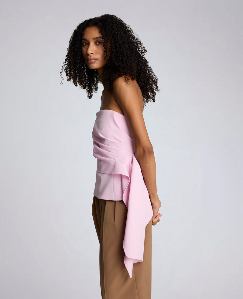 Kenneth Cole - Luxe Twill Draped Front Bustier WOMENS SHIRTS for Women