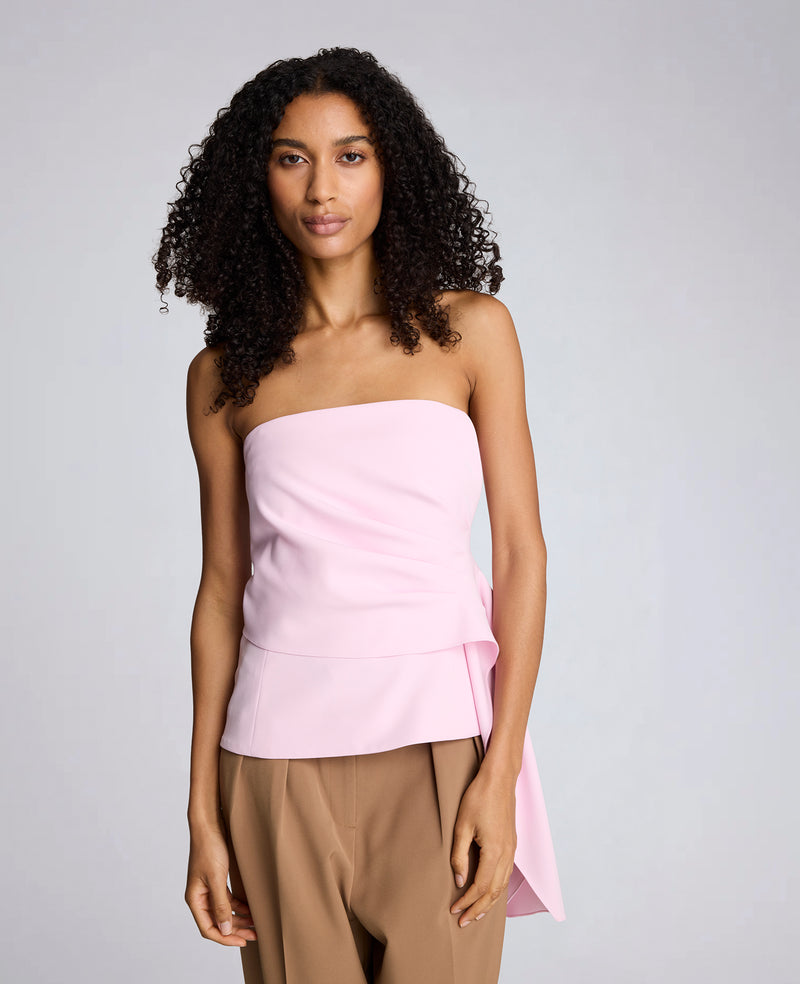 Kenneth Cole - Luxe Twill Draped Front Bustier WOMENS SHIRTS for Women