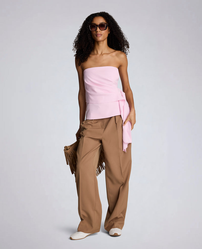 Kenneth Cole - Luxe Twill Draped Front Bustier WOMENS SHIRTS for Women