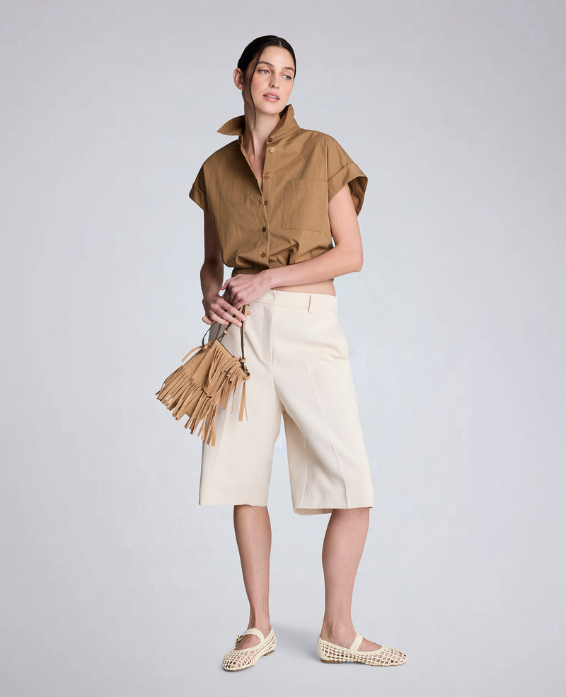 Kenneth Cole - Poplin Cropped Short Sleeve Shirt WOMENS SHIRTS for Women