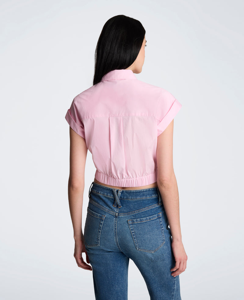 Kenneth Cole - Cropped Short Sleeve Shirt WOMENS SHIRTS for Women