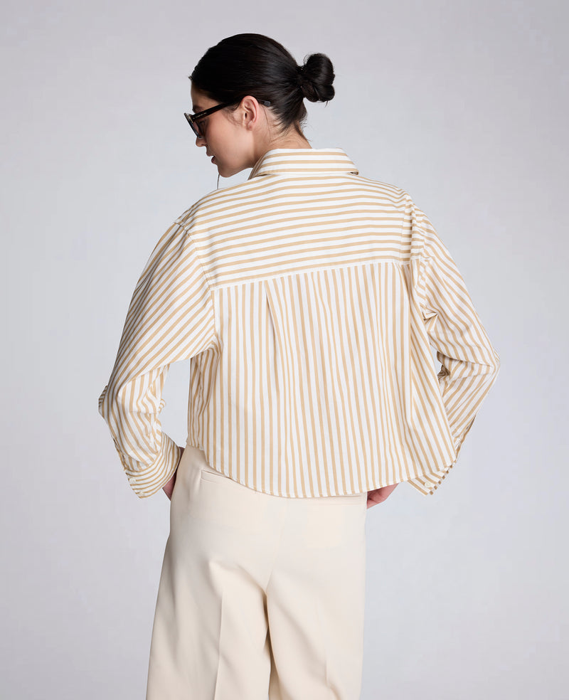 Kenneth Cole - Poplin Cropped Button Front Shirt with Long Sleeves WOMENS SHIRTS for Women