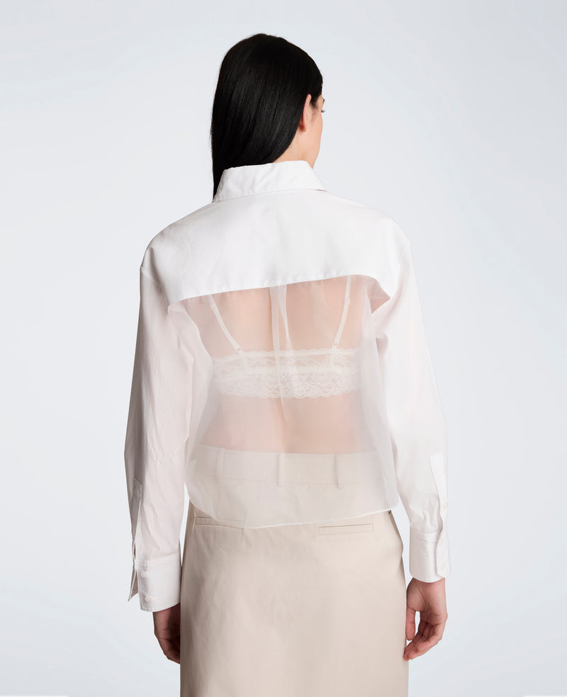 Kenneth Cole - Crop Poplin Shirt with Combo Panels WOMENS SHIRTS for Women