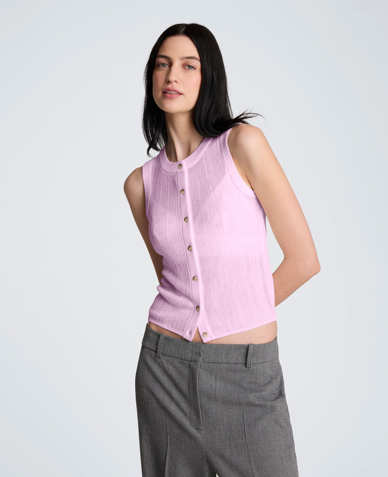 Kenneth Cole - Sheer Varigated Rib Vest WOMENS SWEATER for Women