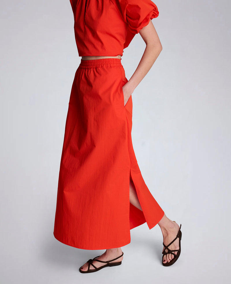 Kenneth Cole - Poplin Pull-On Maxi Skirt with Side Slits WOMENS SKIRTS for Women