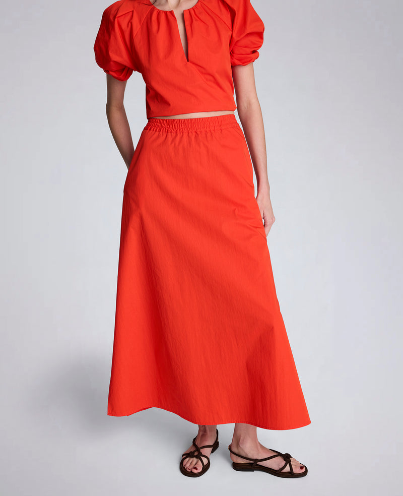 Kenneth Cole - Poplin Pull-On Maxi Skirt with Side Slits WOMENS SKIRTS for Women