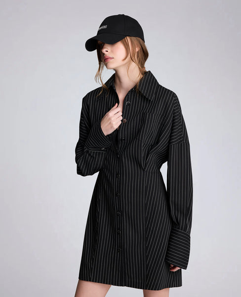 black and white pinstripe dress shirt Kenneth Cole Drop Shoulder Shirtdress down front Color:Maroon draftb Burgundy Tulle Long Prom