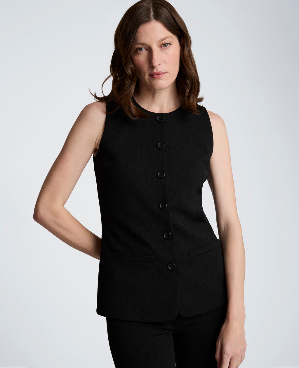 Kenneth Cole - Longline Vest with Crewneck WOMENS JACKET for Women 