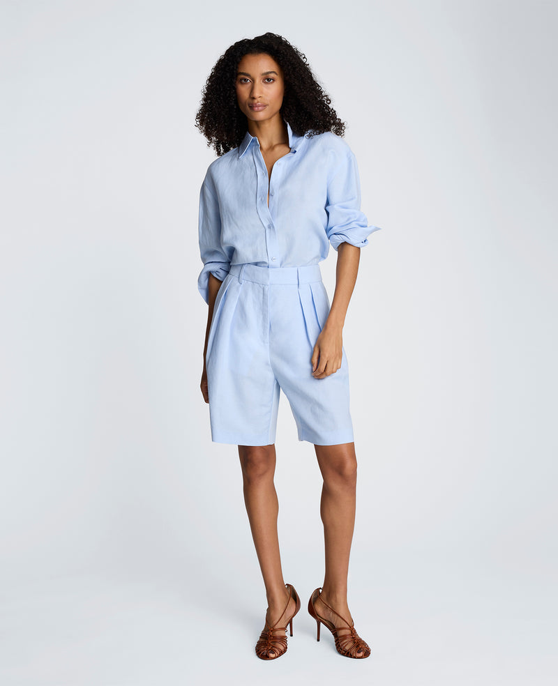 Kenneth Cole - Fly Front High Rise Pleated Bermuda Short WOMENS SHORTS for Women