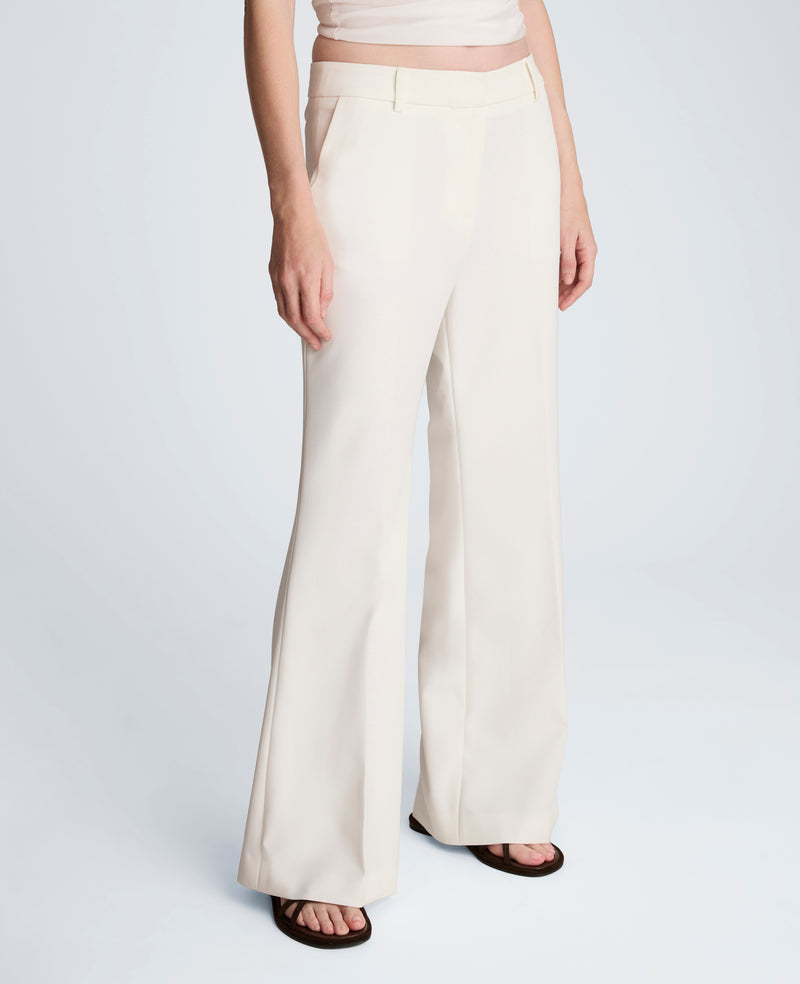 Kenneth Cole - Luxe Twill Fly Front Flare Pant Mid Rise WOMENS PANTS for Women