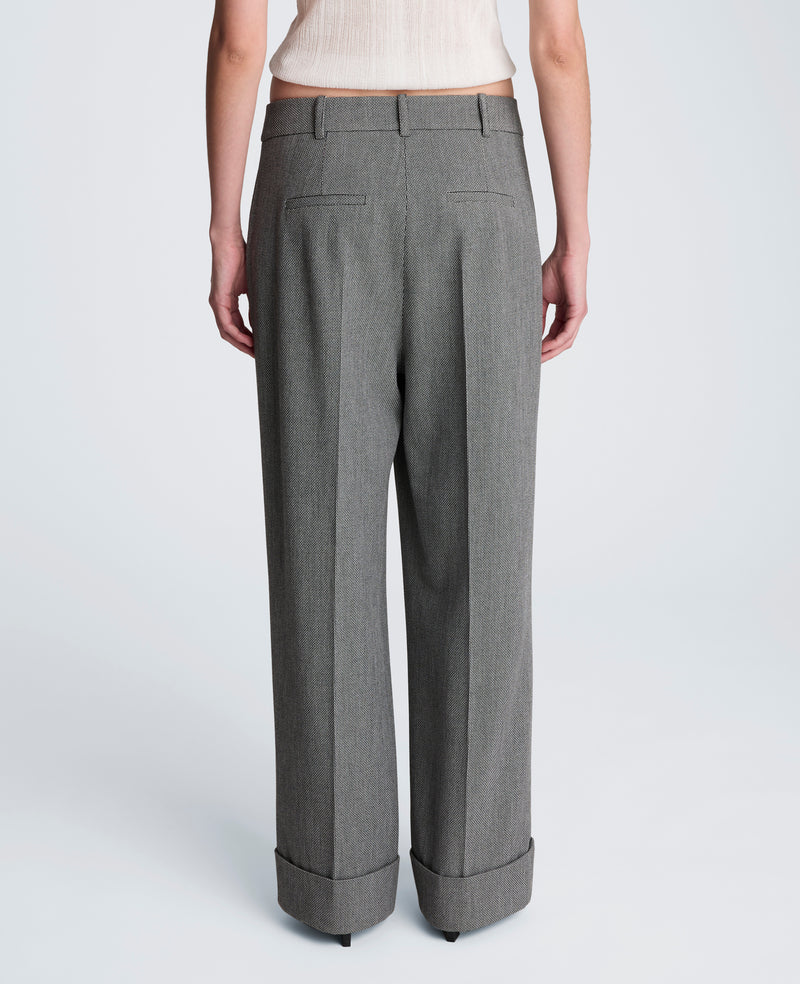 Kenneth Cole - High Rise Fly Front Wide Leg Pleated Cuffed Pant WOMENS PANTS for Women