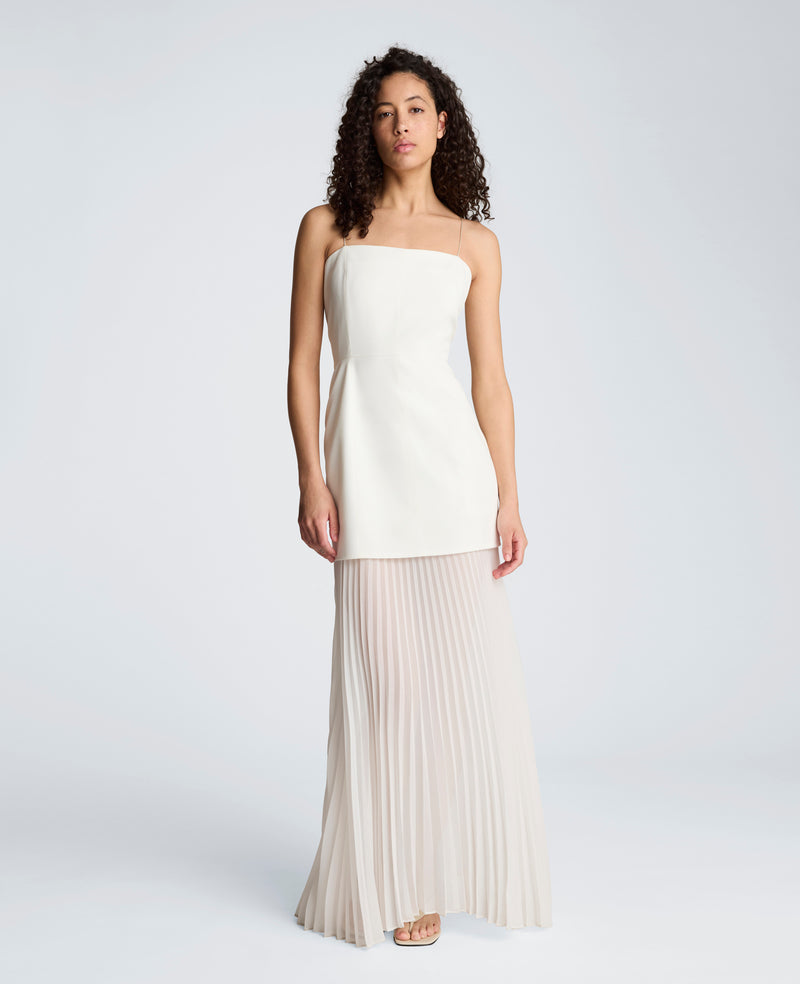 Kenneth Cole - Luxe Twill Pleated Chiffon Midi Dress WOMENS DRESS for Women