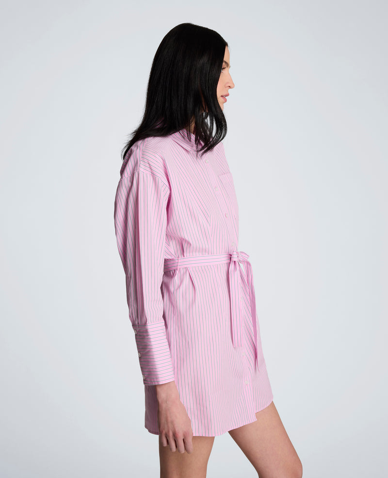 Kenneth Cole Women's Short Drop Shoulder Shirt Dress, Pink, 6, Cotton Kenneth Cole Women's Short Drop Shoulder Shirt Dress, Pink, 6, Cotton