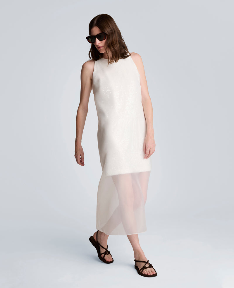 sheer sleeves for sleeveless dress Fairytale Dream Sheer Sleeve Mini Dress White