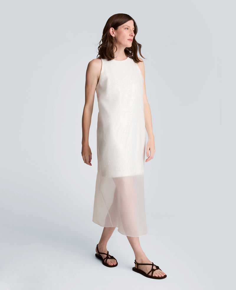 Kenneth Cole - Sequin Sheer Overlay Crewneck Mini A-Line Dress WOMENS DRESS for Women