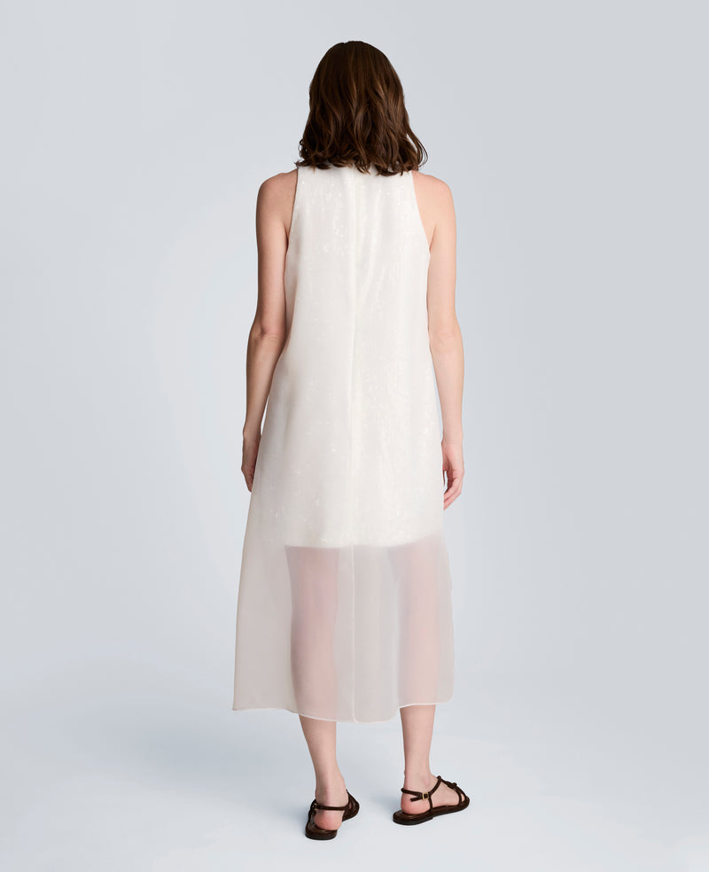Kenneth Cole - Sequin Sheer Overlay Crewneck Mini A-Line Dress WOMENS DRESS for Women