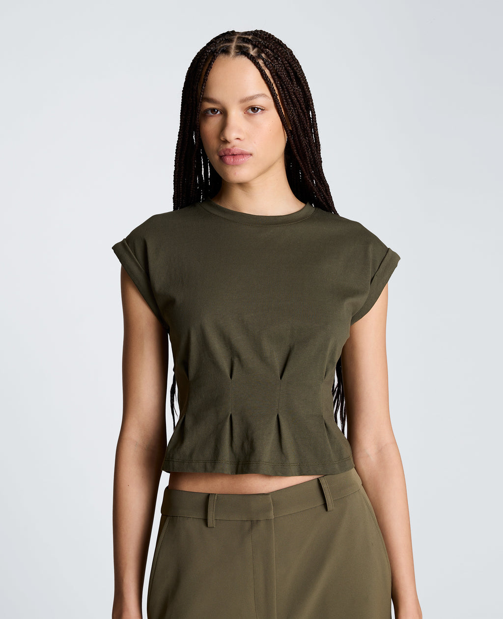 Kenneth Cole - Extended Shoulder Top With Peplum Waist WOMENS KNITS for Women 