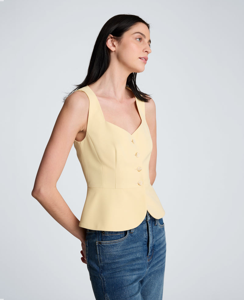 Kenneth Cole - Vision Twill Four Button Curved Peplum Vest WOMENS JACKET for Women