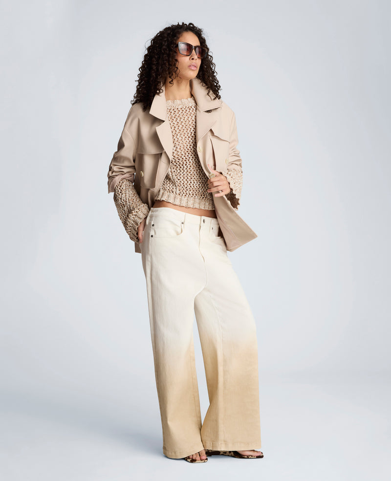 Kenneth Cole - Melange Twill Multi Pocket Jacket with Notch Collar WOMENS JACKET for Women