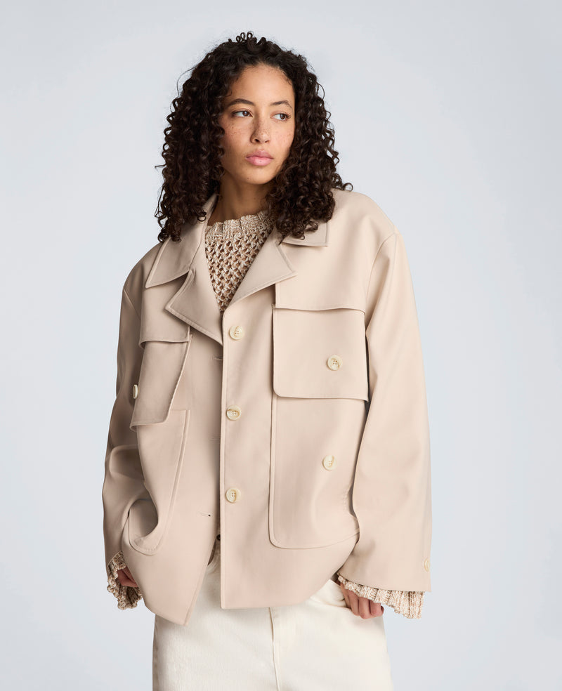 Kenneth Cole - Melange Twill Multi Pocket Jacket with Notch Collar WOMENS JACKET for Women