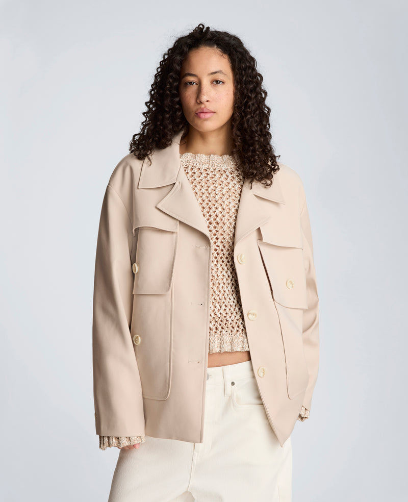 Kenneth Cole - Melange Twill Multi Pocket Jacket with Notch Collar WOMENS JACKET for Women