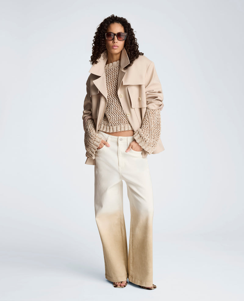 Kenneth Cole - Melange Twill Multi Pocket Jacket with Notch Collar WOMENS JACKET for Women
