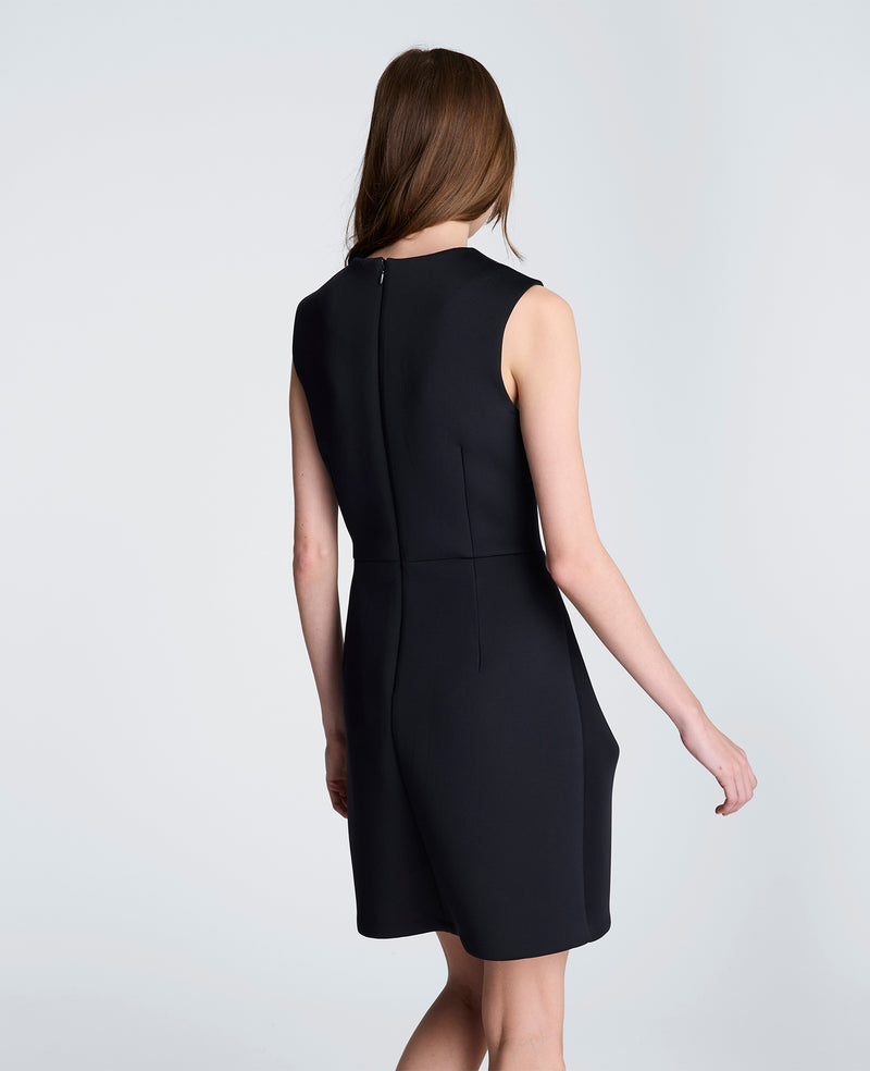 Kenneth Cole | Draped Pleated Mini Cascading Detail Dress in BLACK, Size: 14 Kenneth Cole | Draped Pleated Mini Cascading Detail Dress in BLACK, Size: 14