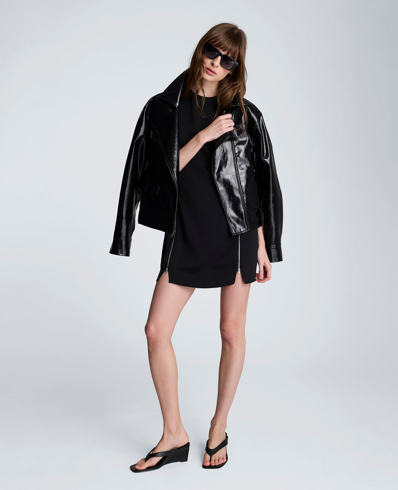 Kenneth Cole | Zipper Detail Mini Dress in BLACK, Size: 12 Kenneth Cole | Zipper Detail Mini Dress in BLACK, Size: 12